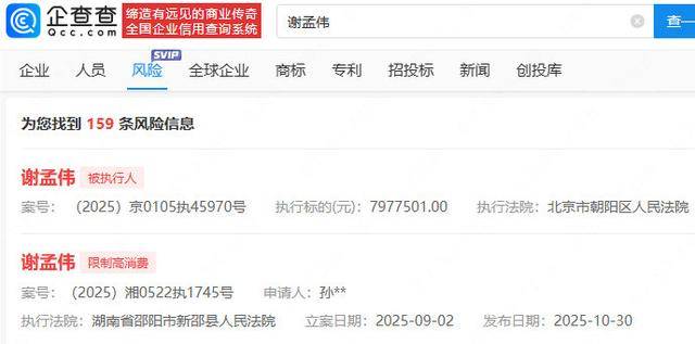 篮球_“嘎子”谢孟伟夫妇再被执行797万篮球，此前被执行超1400万