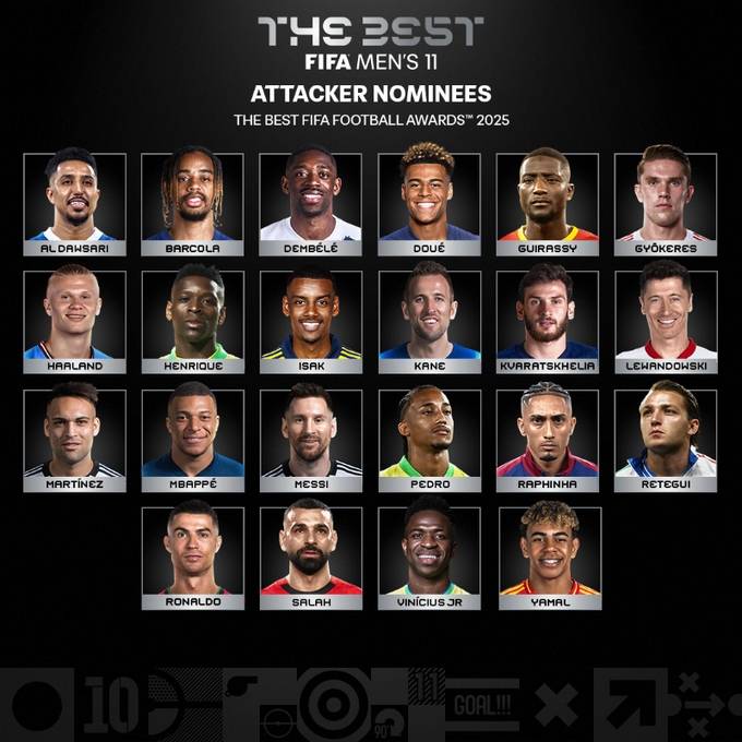 皇冠信用网如何申请_2025FIFA年度最佳阵容：登贝莱领衔亚马尔在列 姆巴佩无缘